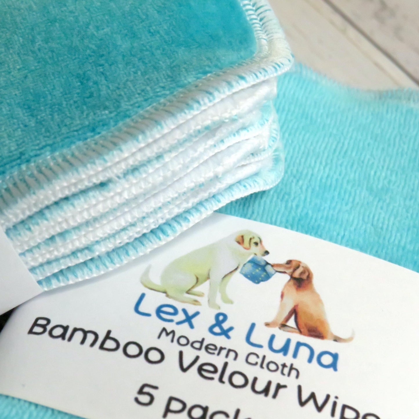 Luna Blue - Bamboo Velour Cloth Wipes