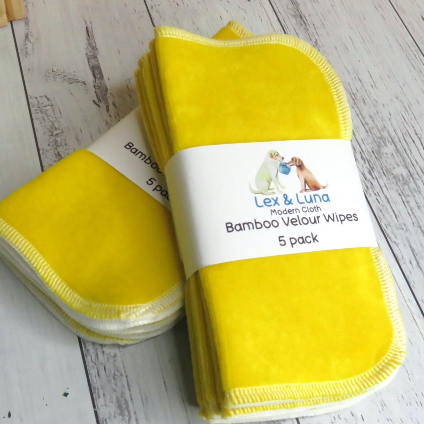 Yellow Lex - Bamboo Velour Cloth Wipes