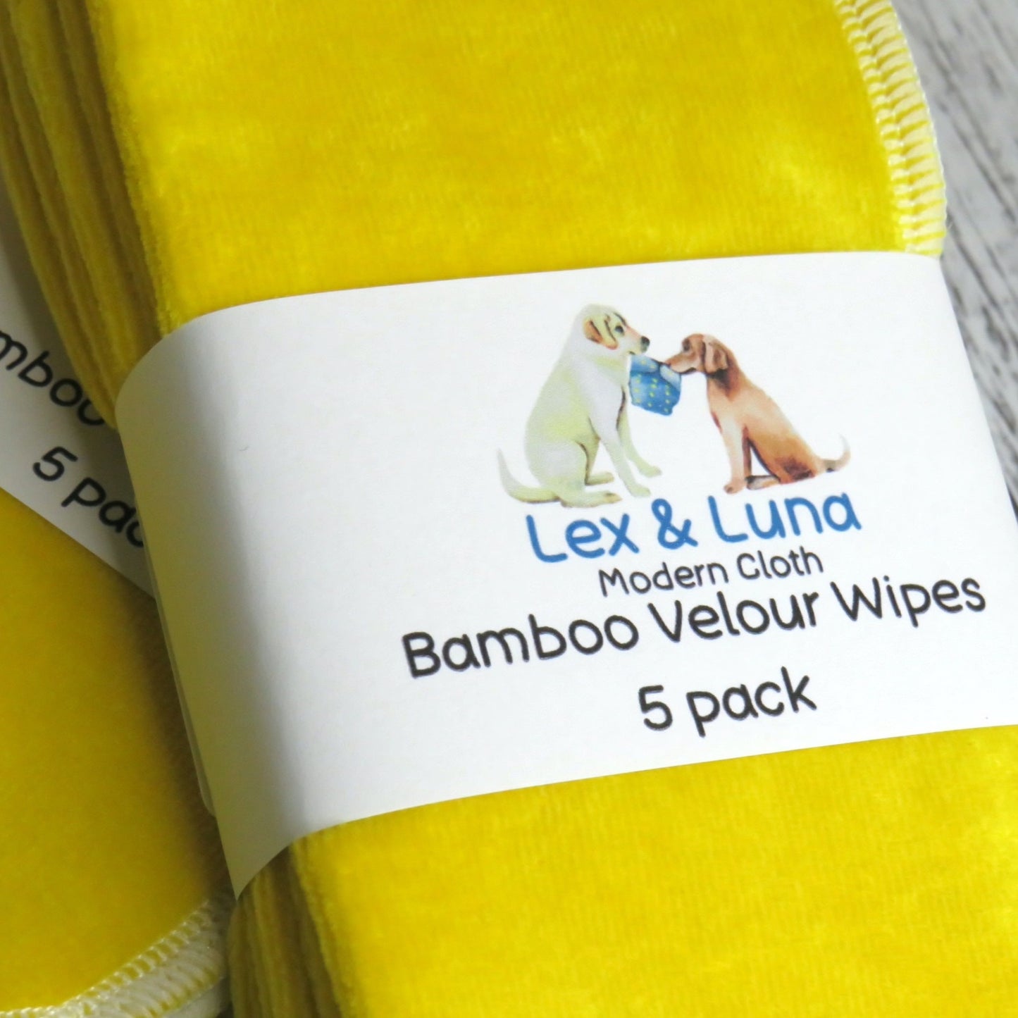 Yellow Lex - Bamboo Velour Cloth Wipes