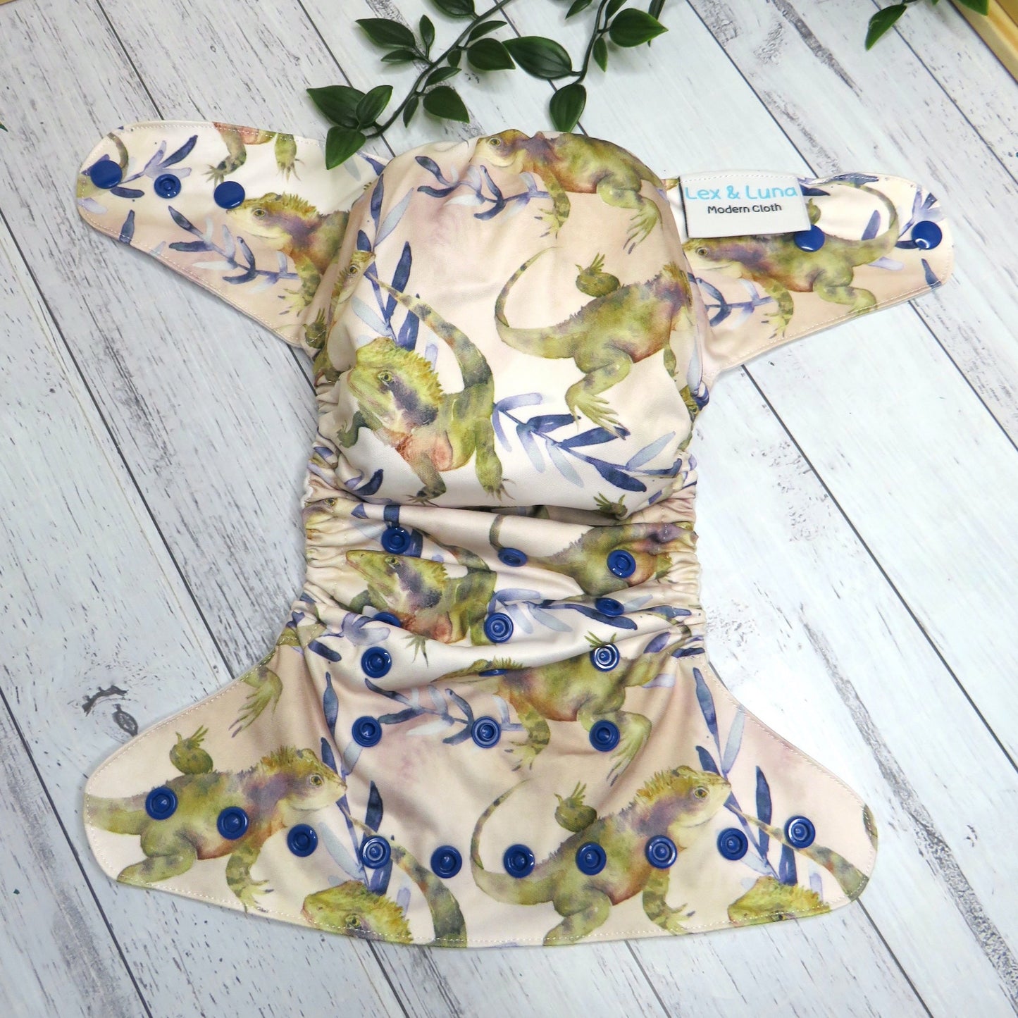 Feisty Lizards - Single Row Cloth Nappy