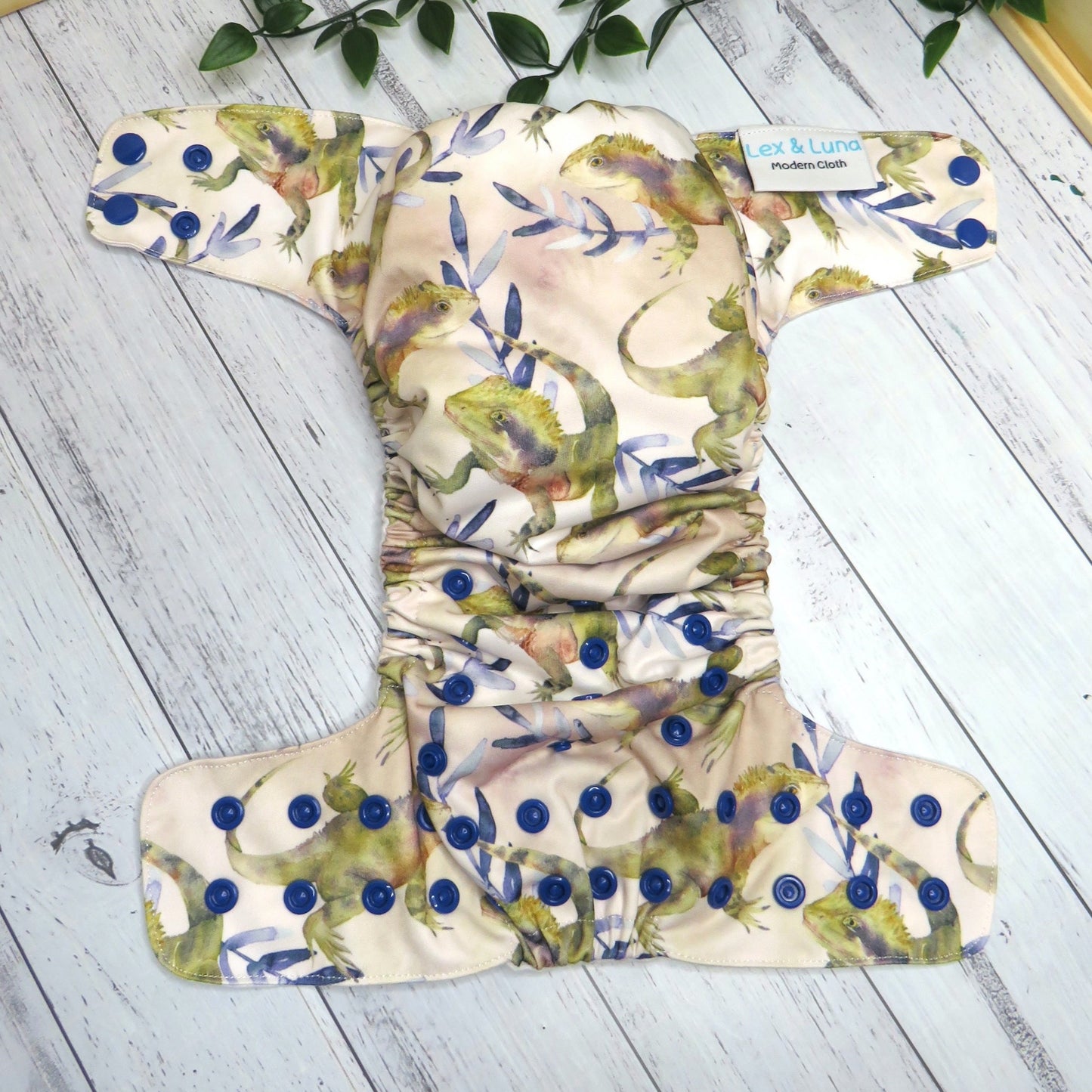 Feisty Lizards - Double Row Cloth Nappy