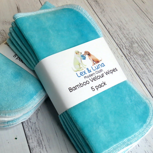 Luna Blue - Bamboo Velour Cloth Wipes