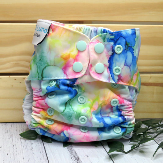 Ink Blobs - Double Row Cloth Nappy